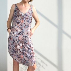 Cabi Fresco Floral Printed Slip Dress Small
